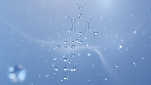 cidofovir molecular structure, 3d model molecule, antiviral medication, structural chemical formula view from a microscope
