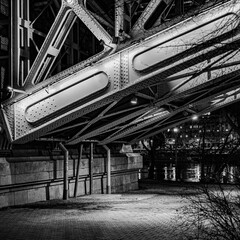 under bridge in the night
