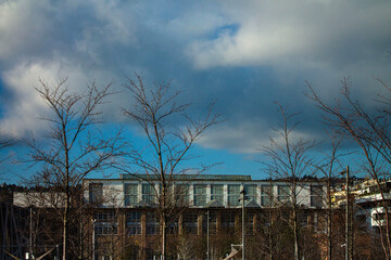 building on the sky background