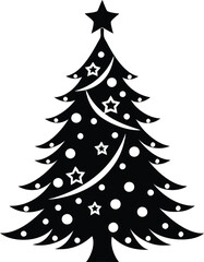 Fototapeta premium A wonderful Christmas Tree silhouette vector art illustration design for christmas item.