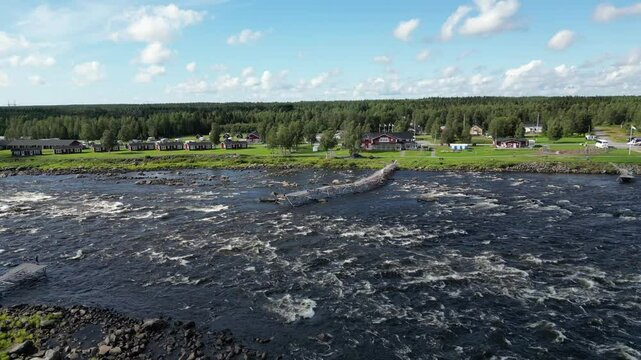 Kukkolankoski or Kukkolaforsen rapids in Tornio river