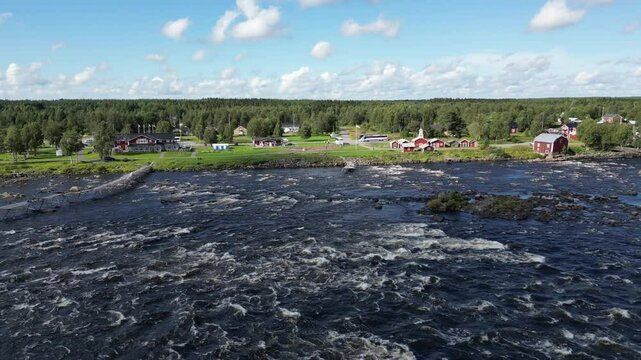 Kukkolankoski or Kukkolaforsen rapids in Tornio river