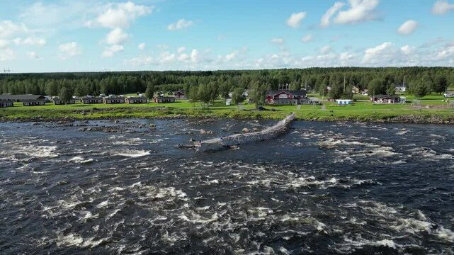 Kukkolankoski or Kukkolaforsen rapids in Tornio river