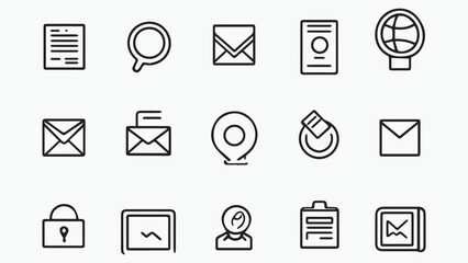 Contact icon set. Thin line Contact icons set. Contact symbols - Phone, mail, fax, info, e-mail, support. vector


