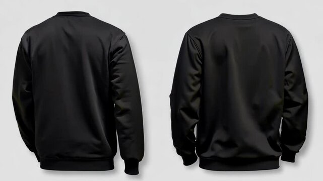 high-quality a sleek black long-sleeve athletic shirt from the side, featuring a fitted silhouette and smooth, lightweight fabric. Ideal for sports and casual wear.