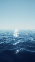 Obraz premium Calm Blue Ocean Waves and Clear Sky with Copy Space