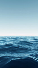 Obraz premium Calm Blue Ocean Waves and Clear Sky with Copy Space