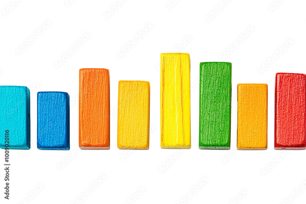 Poster bar chart showing market trends ,isolated on transparent background