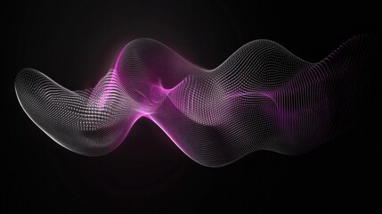 Fototapeta premium Purple Wave on Black Background