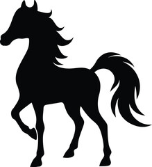 A beautyful Unicorn silhouette vector art illustration design in fantasy creature
