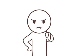 怒っているモブ5（線画のみ）