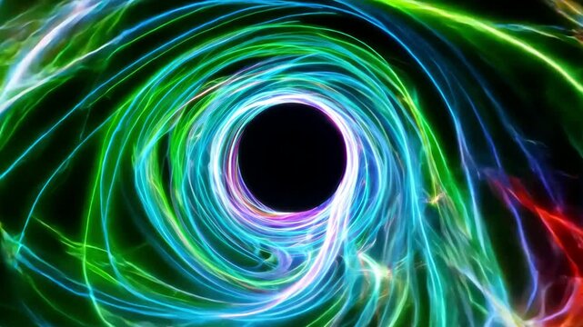 Vibrant Energy Vortex with Fiery and Neon Tones - Slow Motion - Made with Generative AI