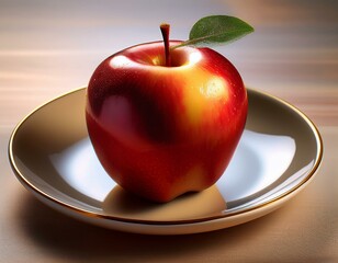 Apple on plate