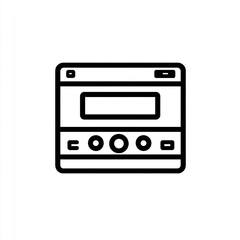 Fototapeta premium A simple line drawing of a cassette tape, representing vintage audio technology.