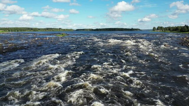 Kukkolankoski or Kukkolaforsen rapids in Tornio river
