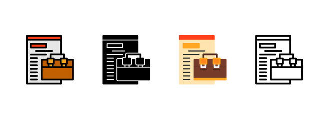 Set of Job offer letter Icon