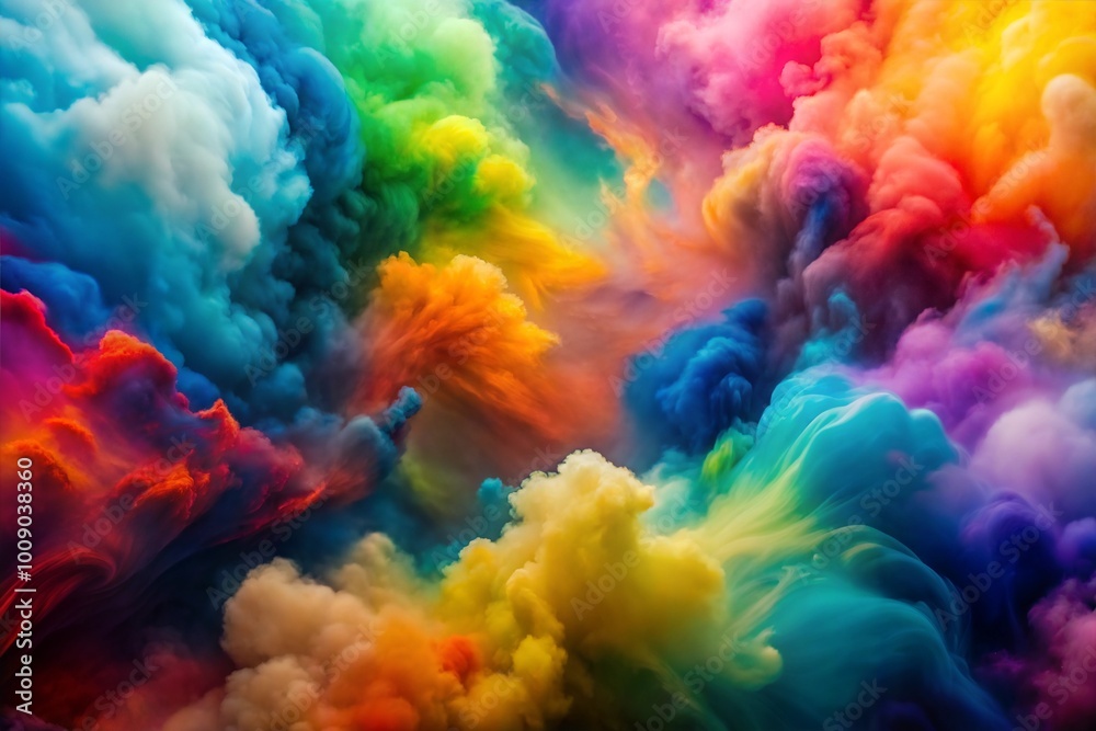 Canvas Prints colorful smoke mixing and swirling in dynamic display