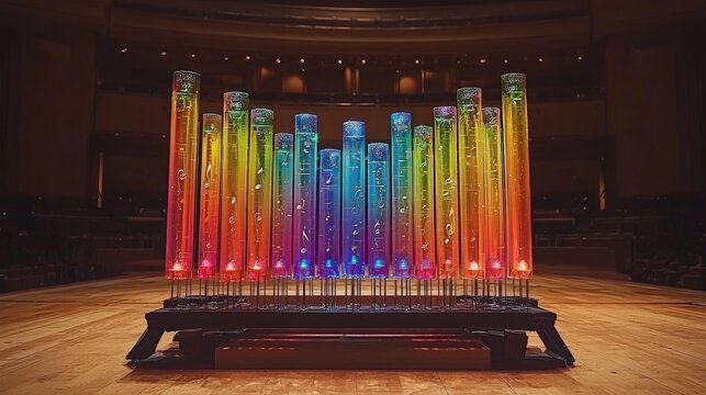 Crystal marimba with holographic notes