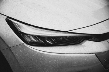 close up of car headlight