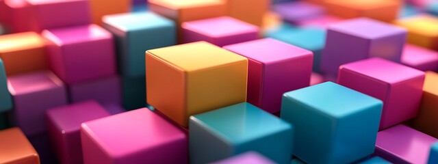 Colorful box cubes background. Generated Ai