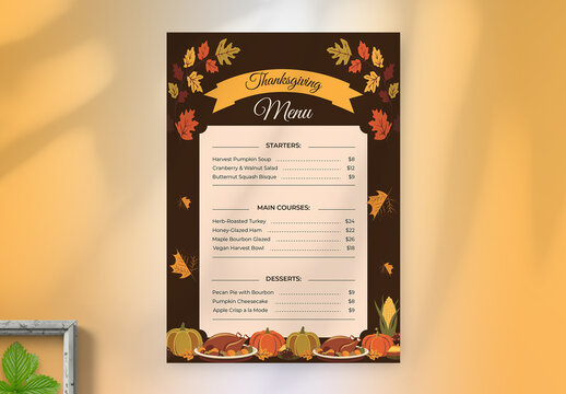 Thanksgiving Menu Template