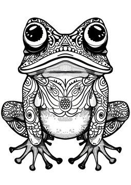 recommend clip art: Frog doodle sketch art.