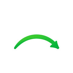 Green curved arrow pointing leftward, minimalistic design, isolated on transparent background, Generative AI