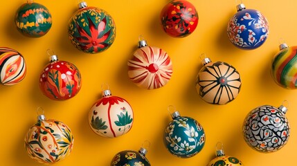 Ornaments that celebrate cultural heritage, featuring traditional motifs, patterns, and materials from various cultures around the world.