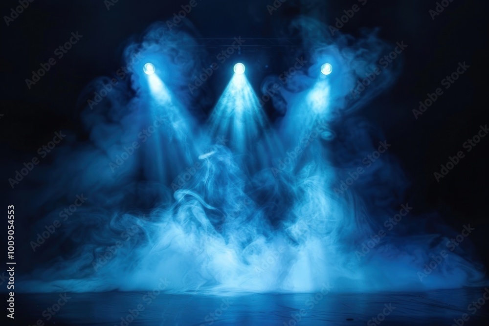 Canvas Prints Stage with scenic lights and smoke spotlight lighting concert.