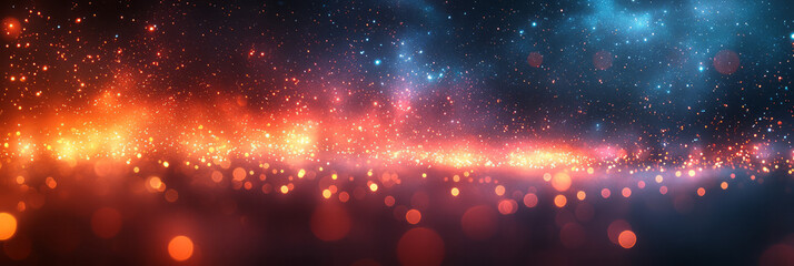 A soft, abstract gradient filled with colorful bokeh lights, floating gently and glowing in the distance,