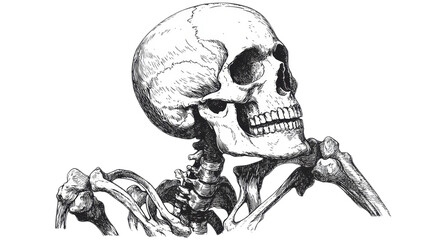 Fototapeta premium Skull Illustration Isolated On White Background
