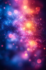 A glowing field of bokeh dots softly scattered on a gradient background, creating a dreamy, abstract effect,