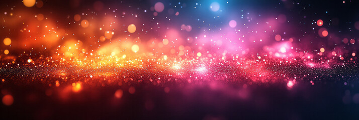 Fototapeta premium A vibrant, luminous bokeh display floating across a smooth gradient, creating a soft, ethereal effect,