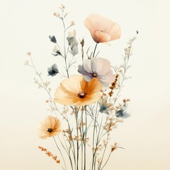 A beautiful arrangement of delicate flowers showcasing soft colors and natural elegance, perfect for nature-inspired designs.