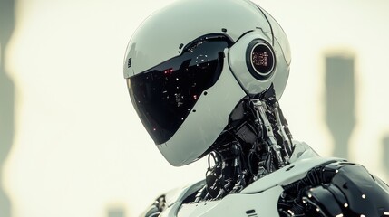 Fototapeta premium a robot looking to the side 