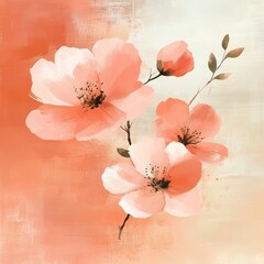 Delicate pink blossoms create a serene and artistic floral composition, perfect for adding a touch of nature to any design.