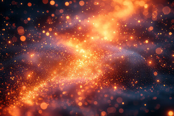 Glowing abstract bokeh lights over a curved, fluid gradient, creating a dreamy, radiant effect,