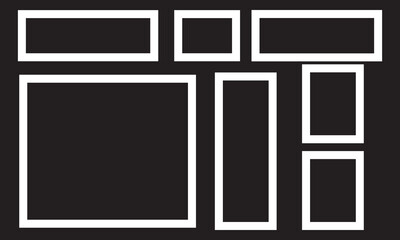 Vector Polaroid white Frames in different sizes. Realistic Photo Templates with Shadows. Vintage Card Set for Stock Use. Vector illustration. EPS 10/AI