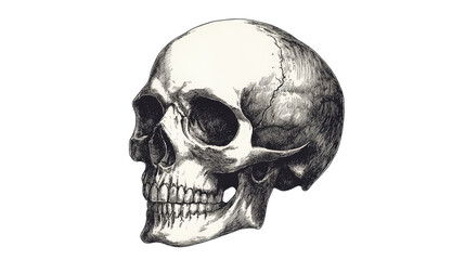 Naklejka premium Skull Illustration Isolated On Transparent Background 