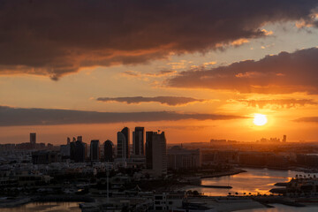 nited Arab Emirates - Abu Dhabi - Sunset Skyline