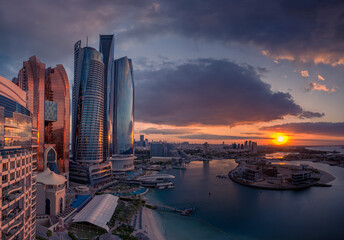 nited Arab Emirates - Abu Dhabi - Sunset Skyline