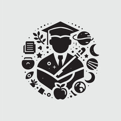 Education and Graduation Logo Design, decoration suitable for campus, university, school and graduation, Loop and Book Education logo designs symbol