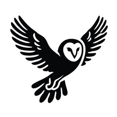 Obraz premium Barn Owl Silhouette in Flight