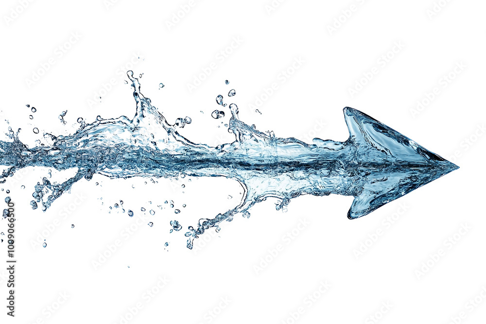 Poster arrows made of water ,isolated on transparent background