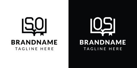 Letters SO and OS Book Logo, suitable for business related to book with OS or SO initials