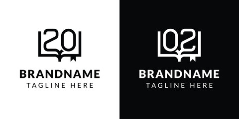Letters ZO and OZ Book Logo, suitable for business related to book with OZ or ZO initials