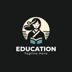 Education and Graduation Logo Design, decoration suitable for campus, university, school and graduation, Loop and Book Education logo designs symbol