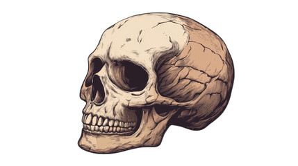 Skull Illustration Isolated On Transparent Background 