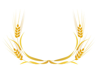 Decorative frame with golden barleys
