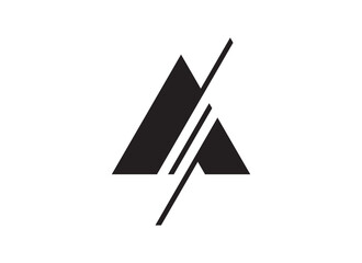 Modern Geometric letter 'A'  Logo Design, Bold Black and White Branding, Vector Graphic